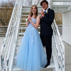 Light blue prom dress
